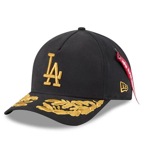 Men's New Era x Alpha Industries  Black Los Angeles Dodgers A-Frame 9FORTY Adjustable Hat