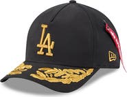 New Era x Alpha Industries Men's New Era x Alpha Industries  Black Los Angeles Dodgers A-Frame 9FORTY Adjustable Hat