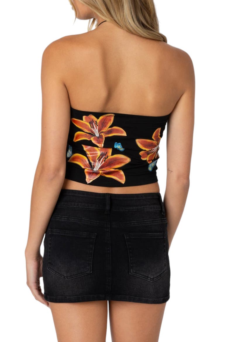 Tiger Lily Tube Top, Alternate, color, BLACK