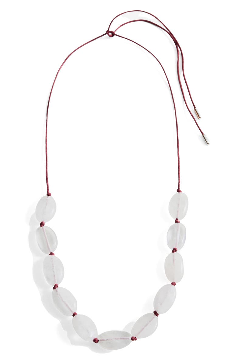 MANGO Stone Beaded Cord Necklace, Main, color, 