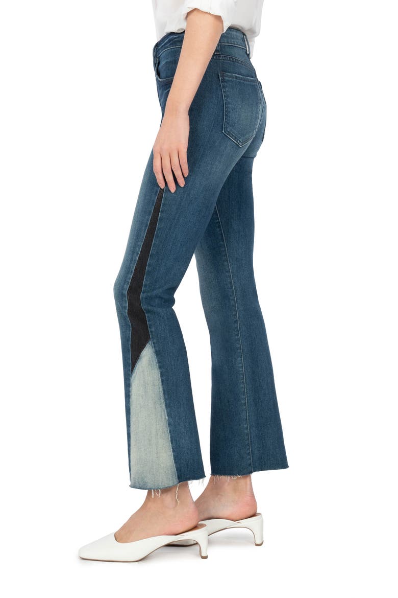 KUT from the Kloth Kelsey High Waist Inset Flare Jeans, Alternate, color, GLEE