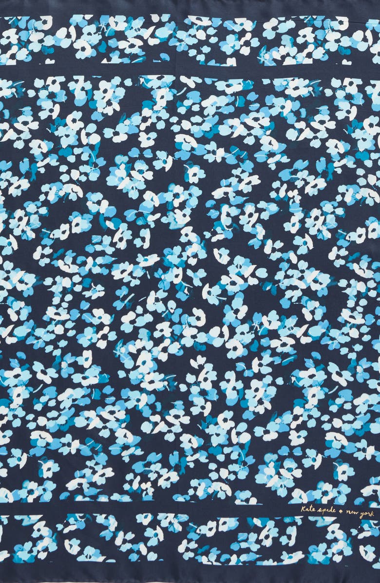 Kate Spade New York scenic floral square silk scarf, Alternate, color, 