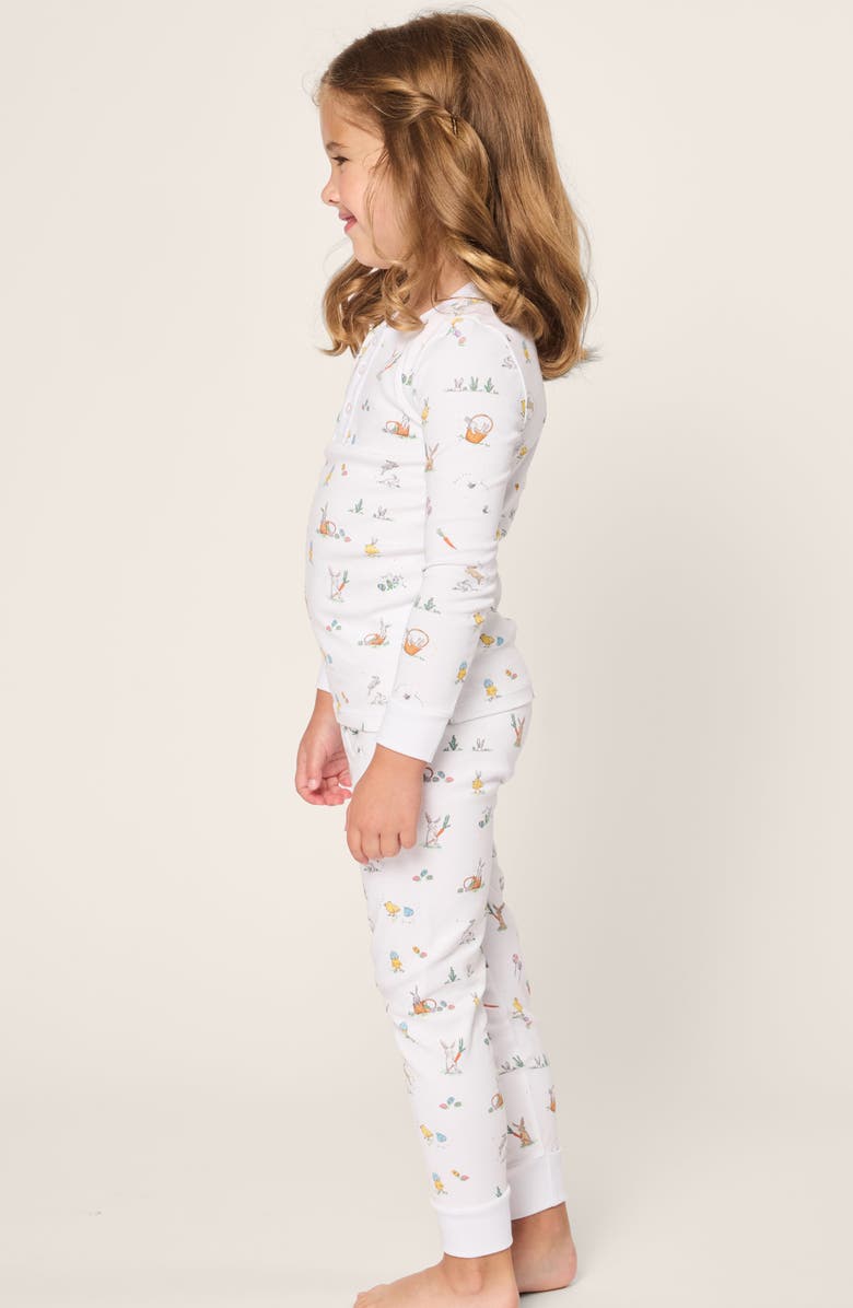 Petite Plume Kids' Easter Print Fitted Pima Cotton Two-Piece Pajamas, Alternate, color, 