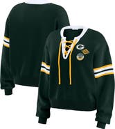 WEAR by Erin Andrews Women's WEAR by Erin Andrews Green Green Bay Packers Lace-Up Pullover Sweatshirt