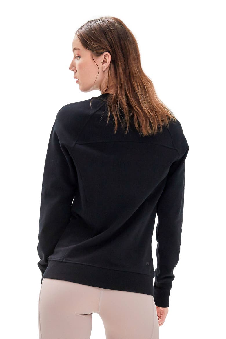 City Zip Slim Crewneck Sweatshirt, Alternate, color, Black