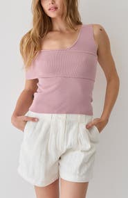 CRESCENT One Shoulder Knit Top