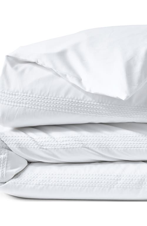 Lands' End 400 Thread Count Premium Supima Cotton No Iron Sateen Embroidered Duvet Bed Cover In White Dots