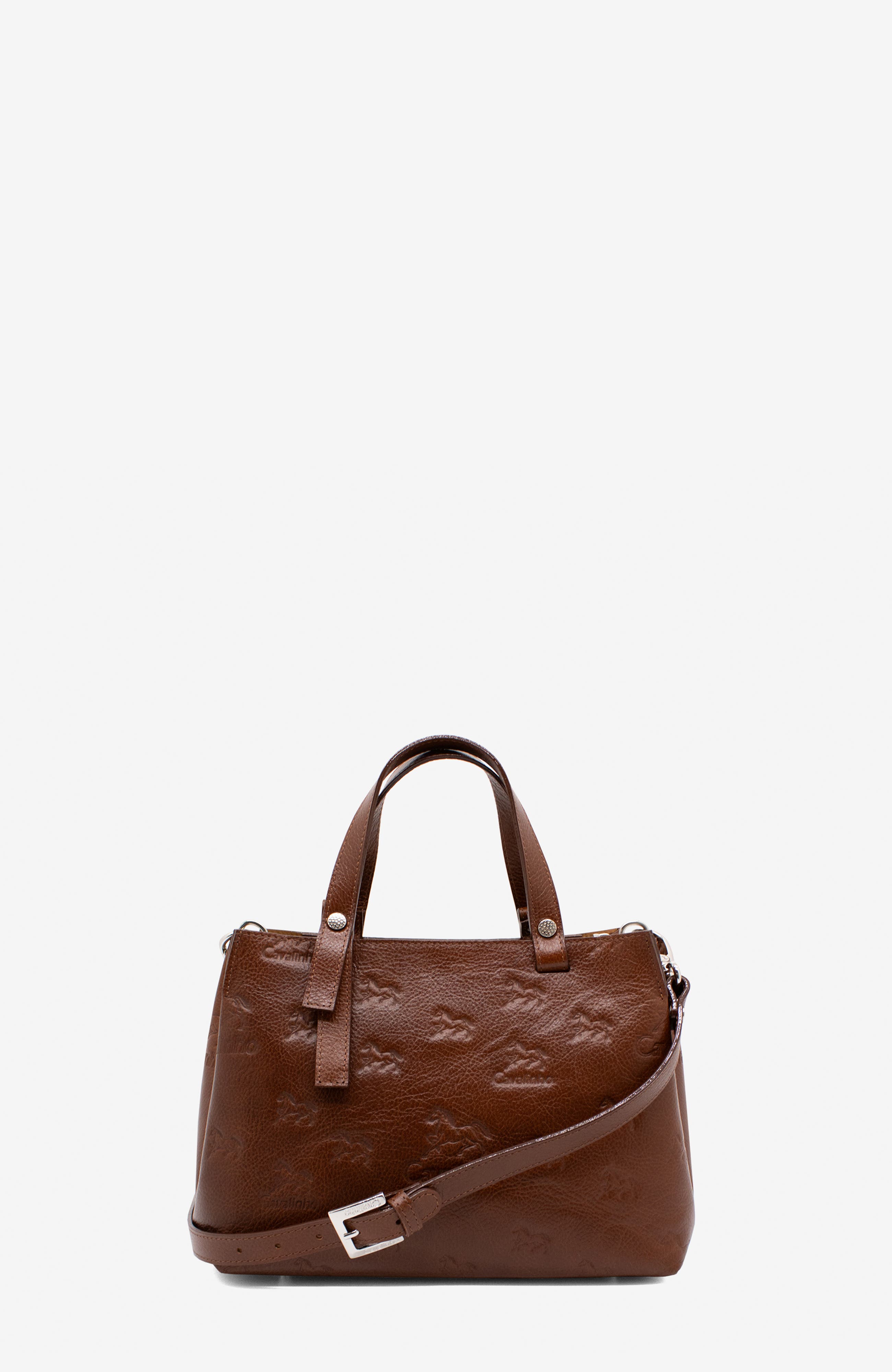 Cavalo Lusitano 490 Embossed Leather Handbag, Alternate, color, Camel Brown