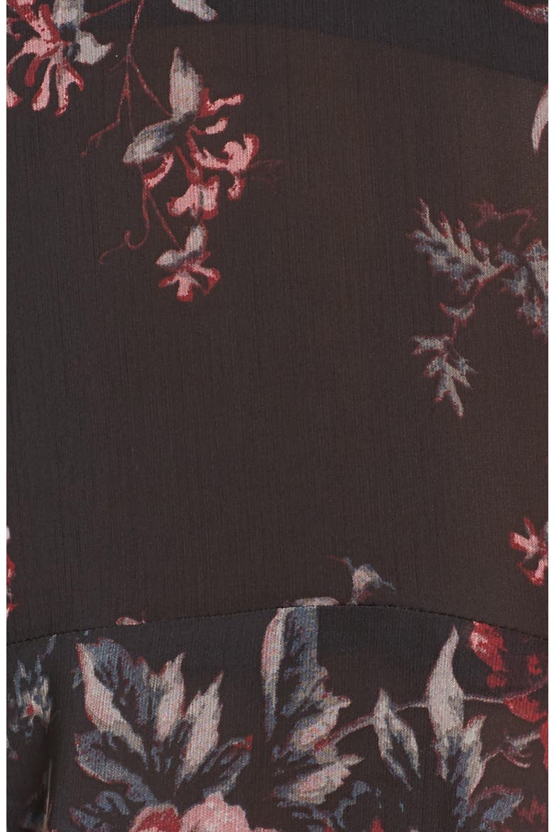 High/Low Ruffle Top, Alternate, color, BLACK PHOTO REAL FLORAL