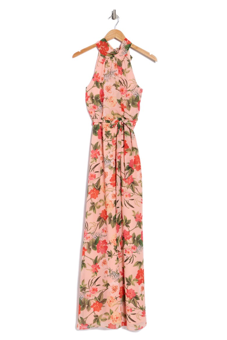 eliza j floral halter maxi dress Eliza J Women's Sleeveless Halter Neck Floral Print Gown