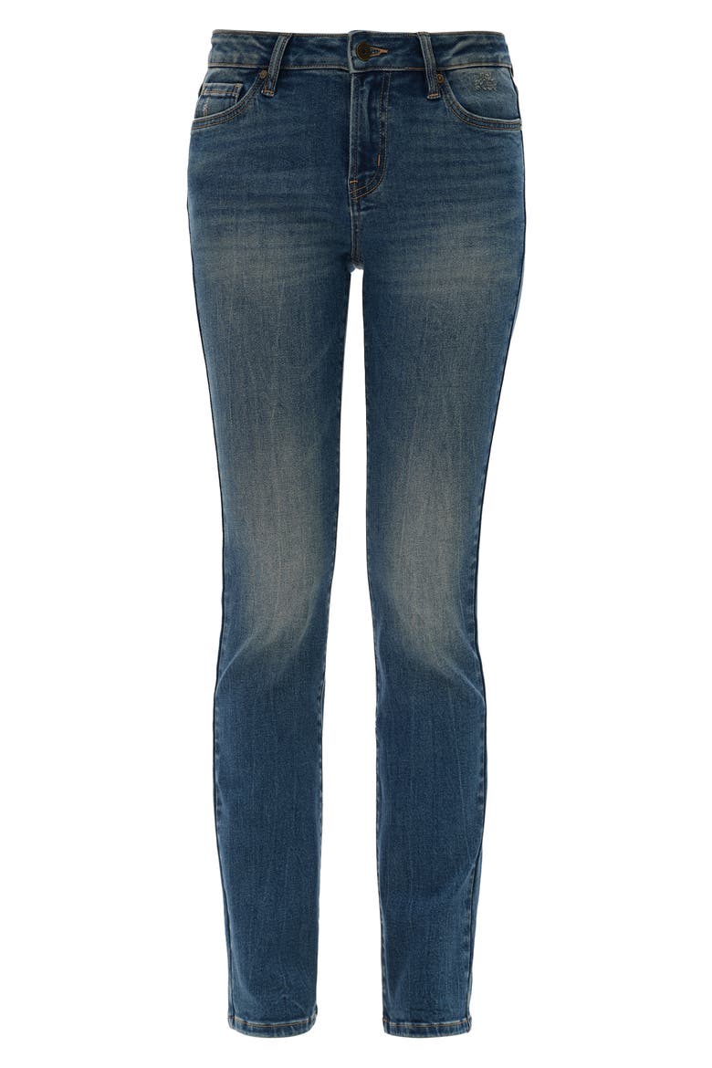 Low Rise Slim Straight Leg Jeans, Alternate, color, MEDIUM BLUE