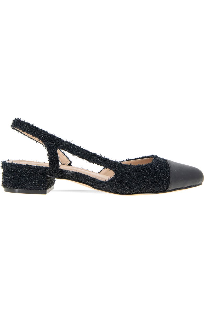 BCBGeneration Tillie Slingback Cap Toe Pump, Alternate, color, Black-Black Boucle