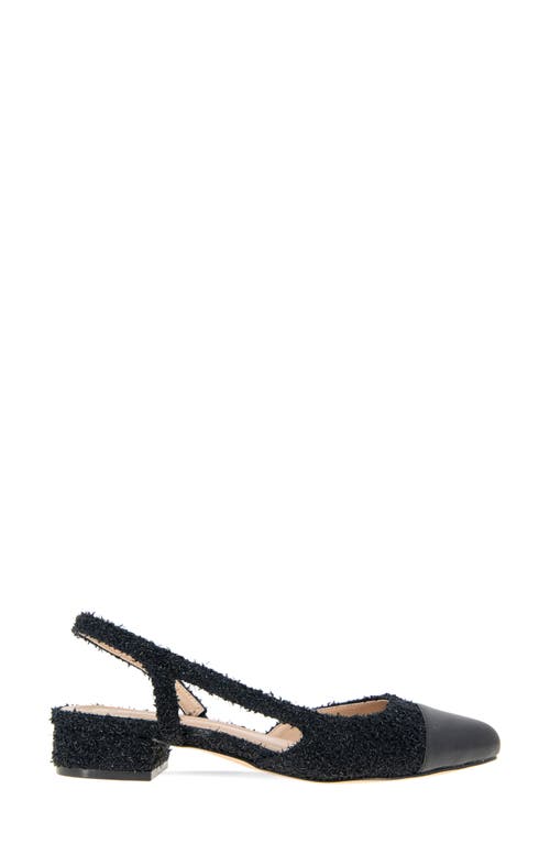 Bcbgeneration Women's Tillie Cap Toe Slingback Block Heel Pumps In Black-black Boucle