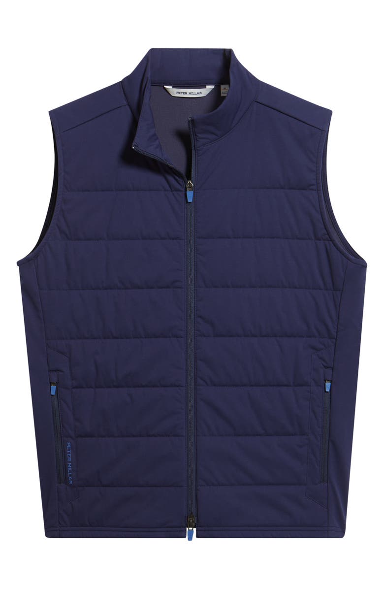 Peter Millar Fuse Water Resistant Recycled Polyester Hybrid Vest, Alternate, color, Navy