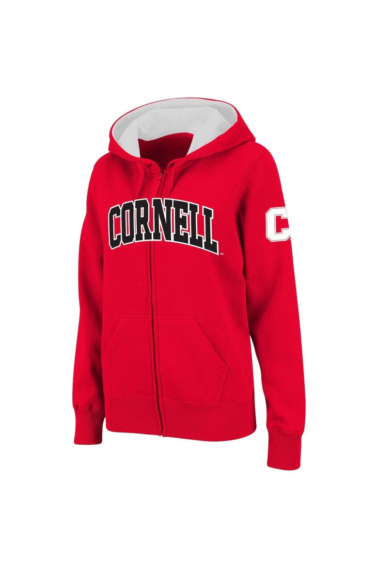 Women's Stadium Athletic Red Cornell Big Red Arched Name Full-Zip Hoodie, Alternate, color, Red