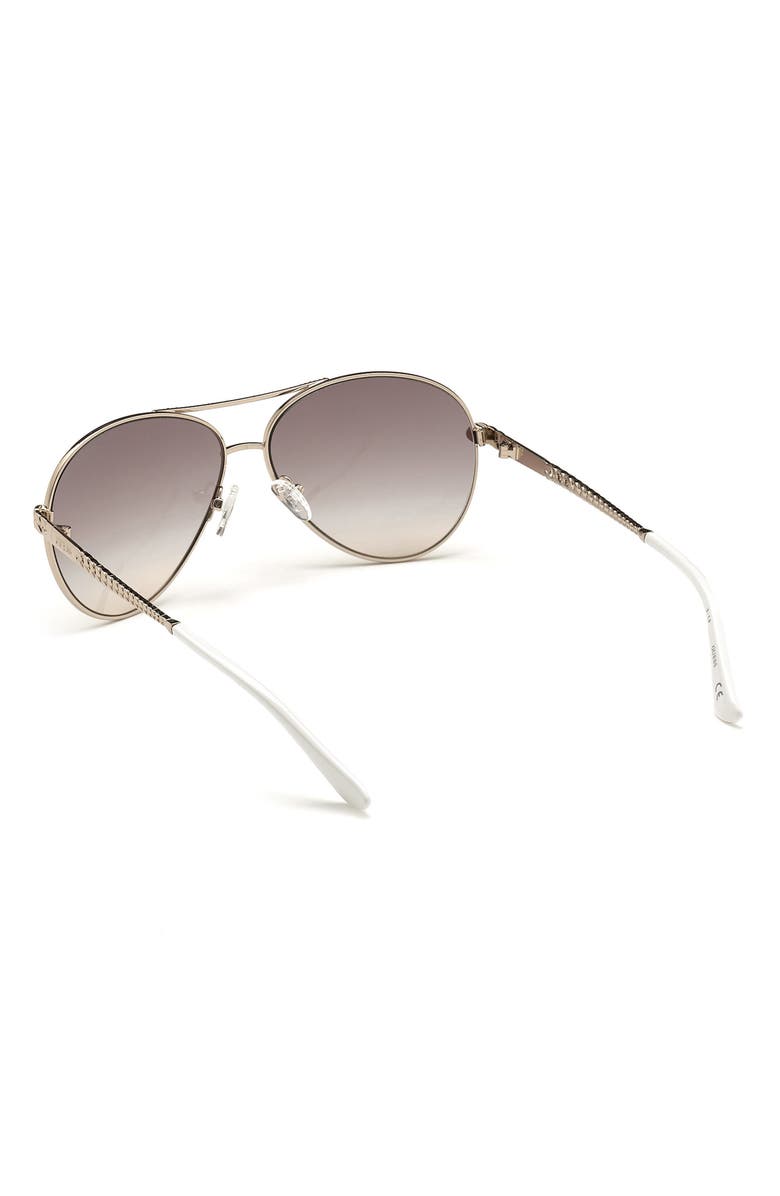 GUESS Pilot Sunglasses, Alternate, color, Shiny Rose Gold / Brown