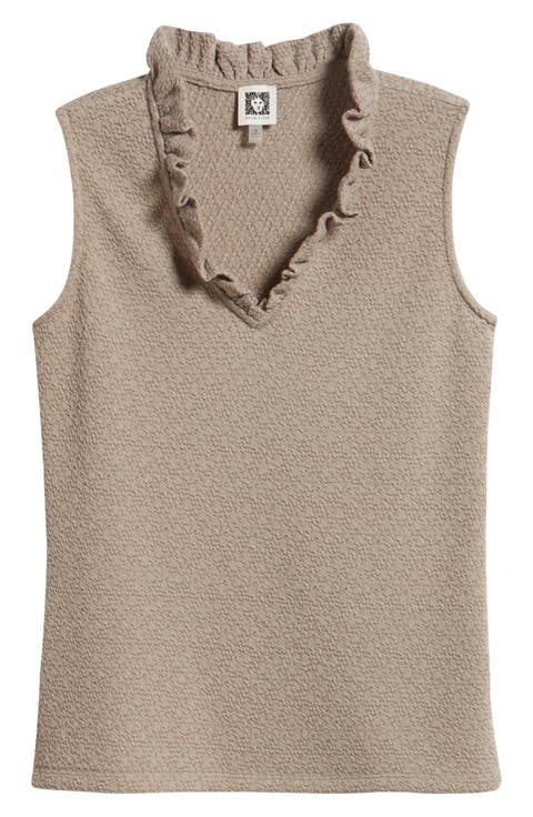 Ruffle Sleeveless Knit Top