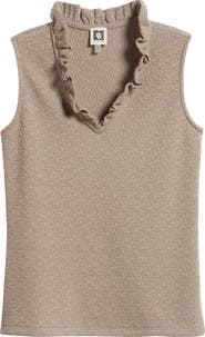 Anne Klein Ruffle Sleeveless Knit Top
