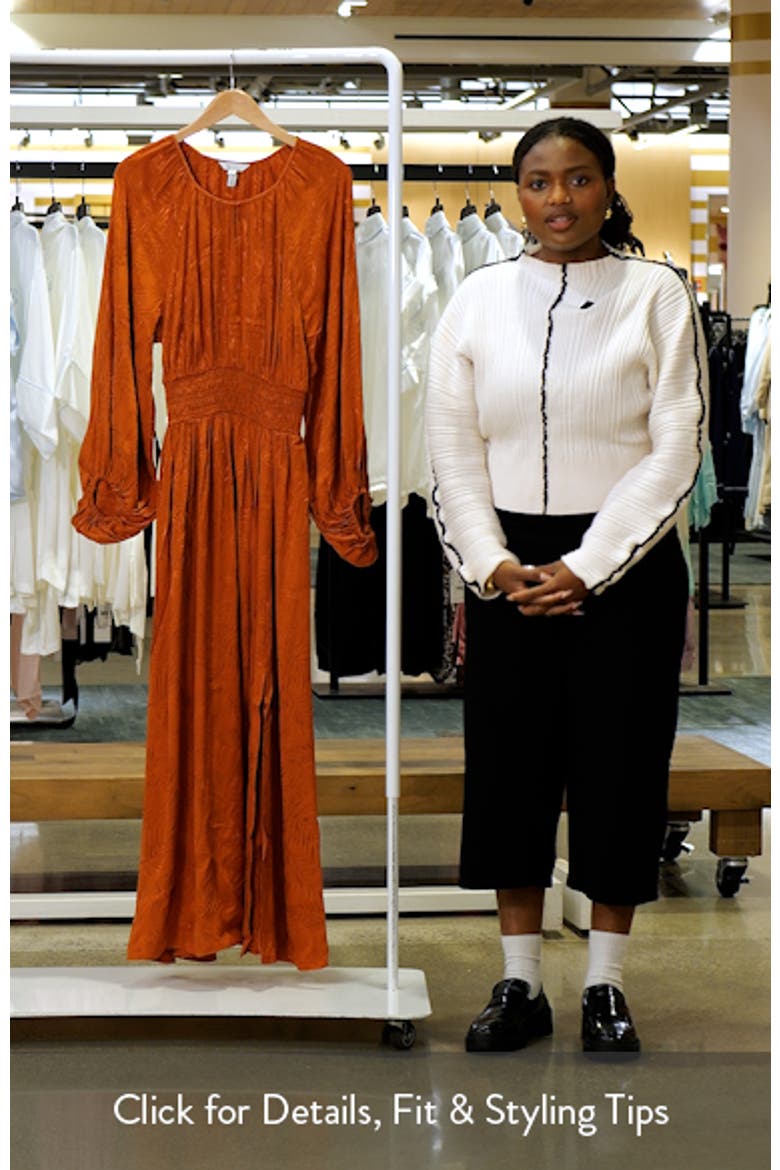 Tonal Jacquard Long Sleeve Maxi Dress video