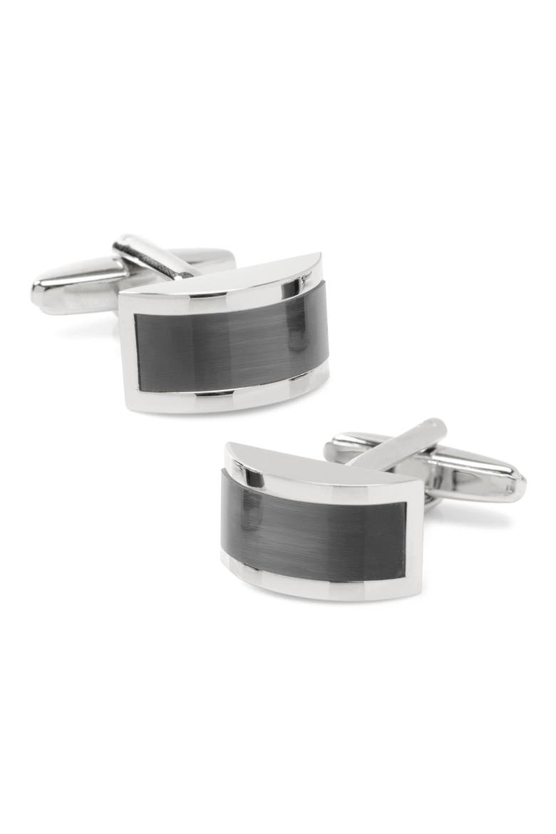 Cat's Eye Cuff Links, Main, color, BLACK