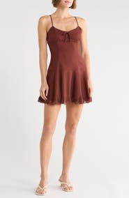 Lush Lace Hem Cami Minidress