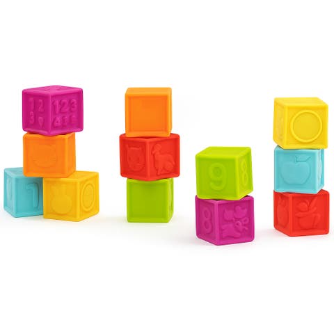 Play & Sense Funny Blocks, 12 Soft Sensory Building Blocks for Babies & Toddlers