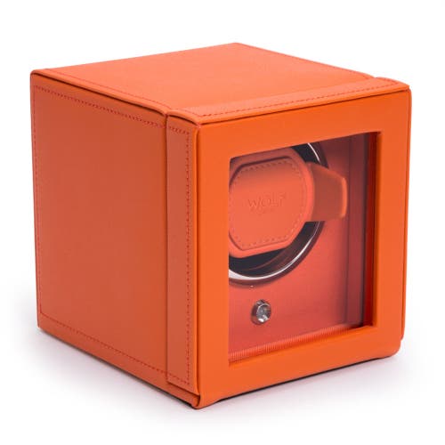Wolf Cub Single Watch Winder With Cover In Orange