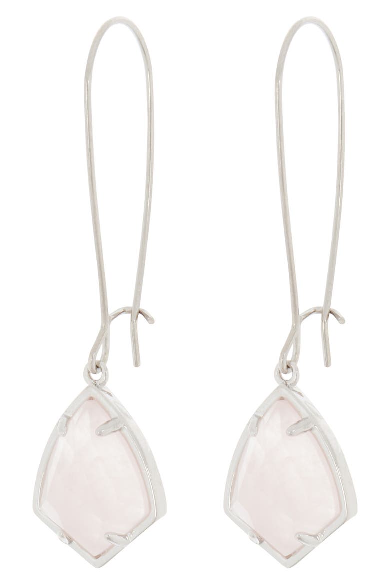 Carrine Earrings, Main, color, ROSE QUARTZ/ SILVER