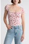 Lace Trim Cap Sleeve Top