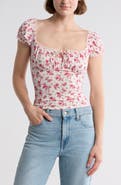 Lush Lace Trim Cap Sleeve Top