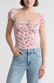 Lush Lace Trim Cap Sleeve Top