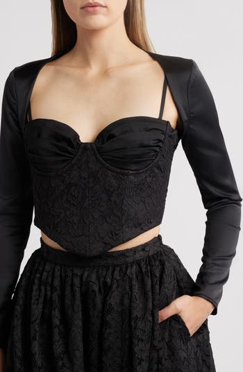 Duchess Corset Lace Fit & Flare Midi Dress with Bolero