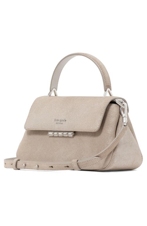 Kate Spade New York Small Grace Glitter Suede Top Handle Bag In Silver
