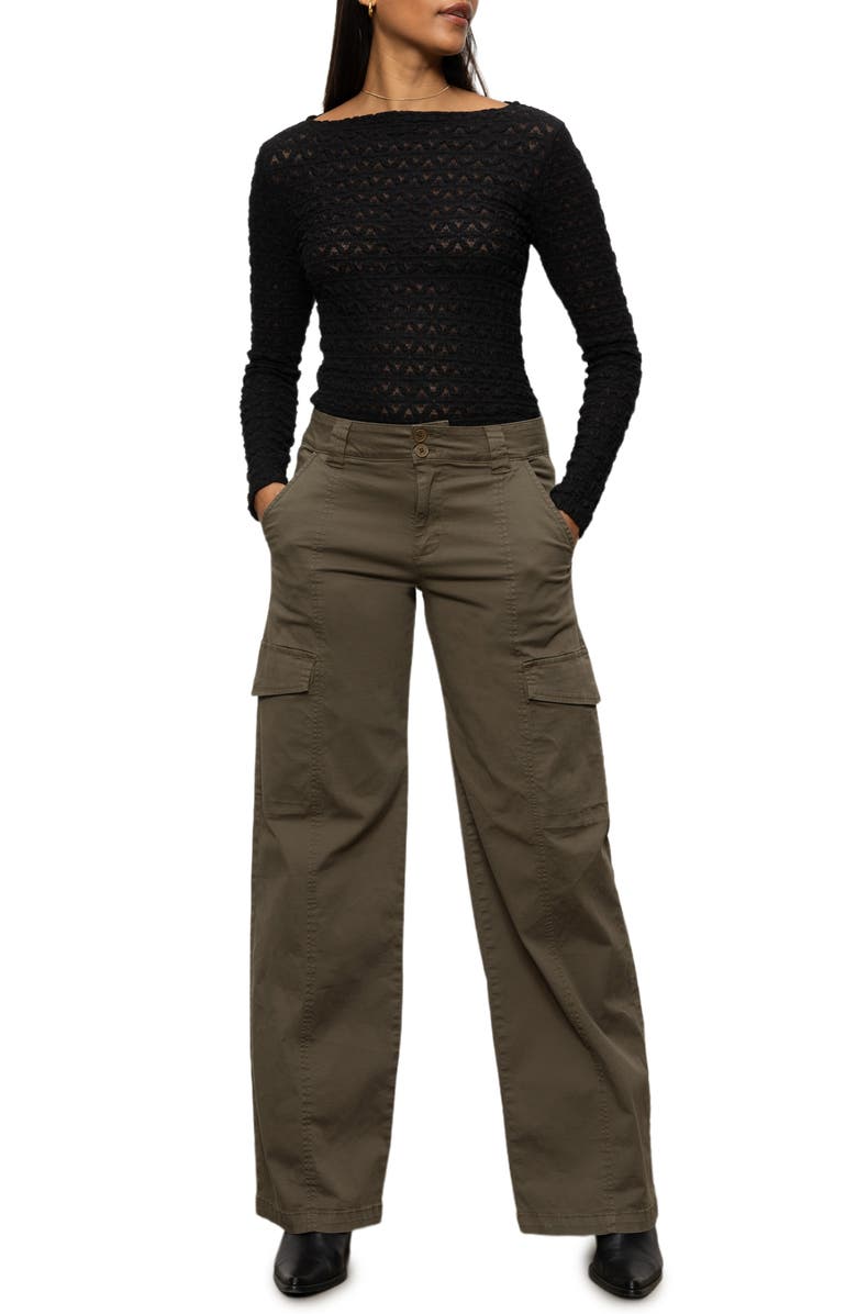 Sanctuary Stretch Mesh Boat Neck Top, Alternate, color, 