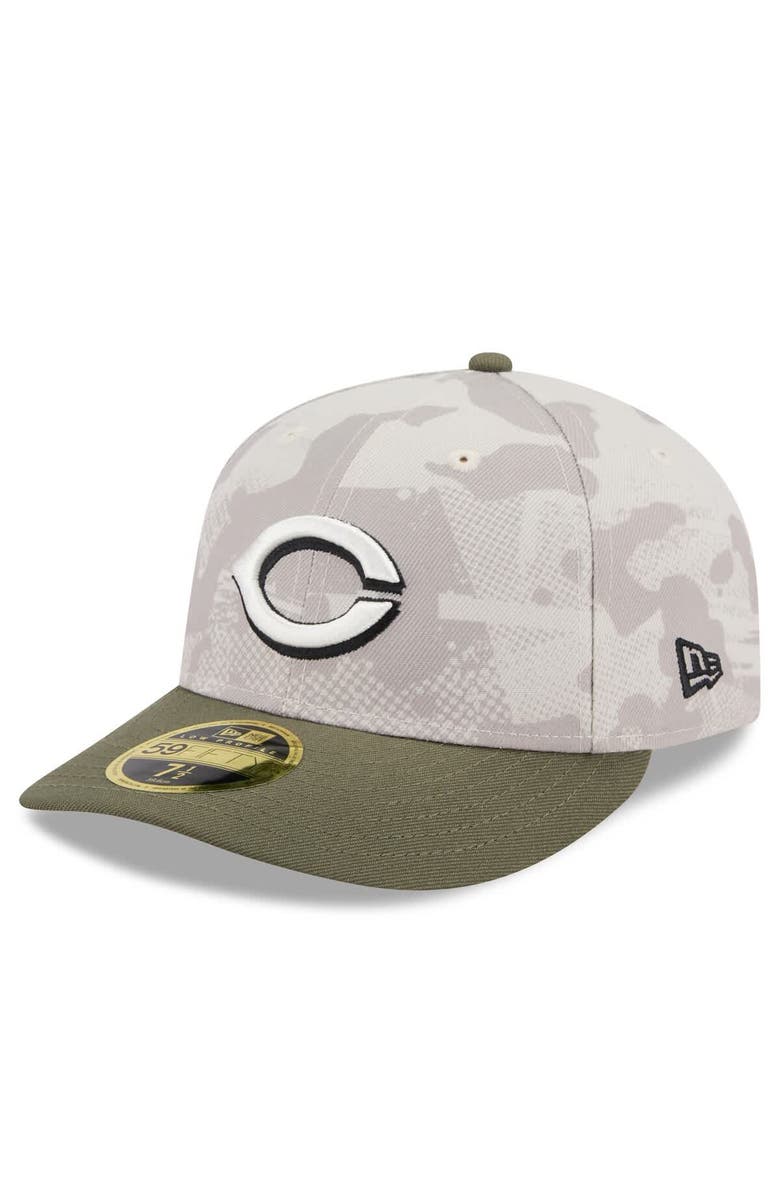 New Era Men's New Era Light Beige/Olive Cincinnati Reds 2025 Armed Forces Day Low Profile 59FIFTY Fitted Hat, Alternate, color, Light Beige