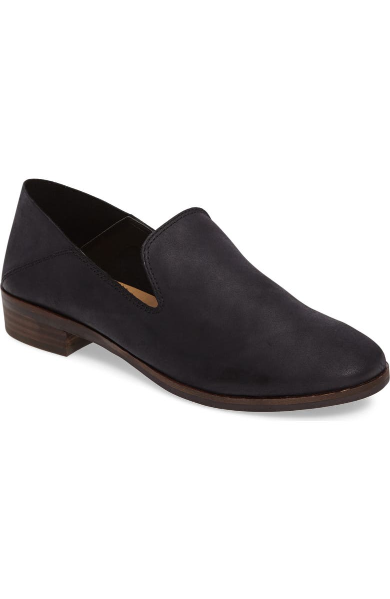 Lucky Brand Cahill Flat, Main, color, Black Leather