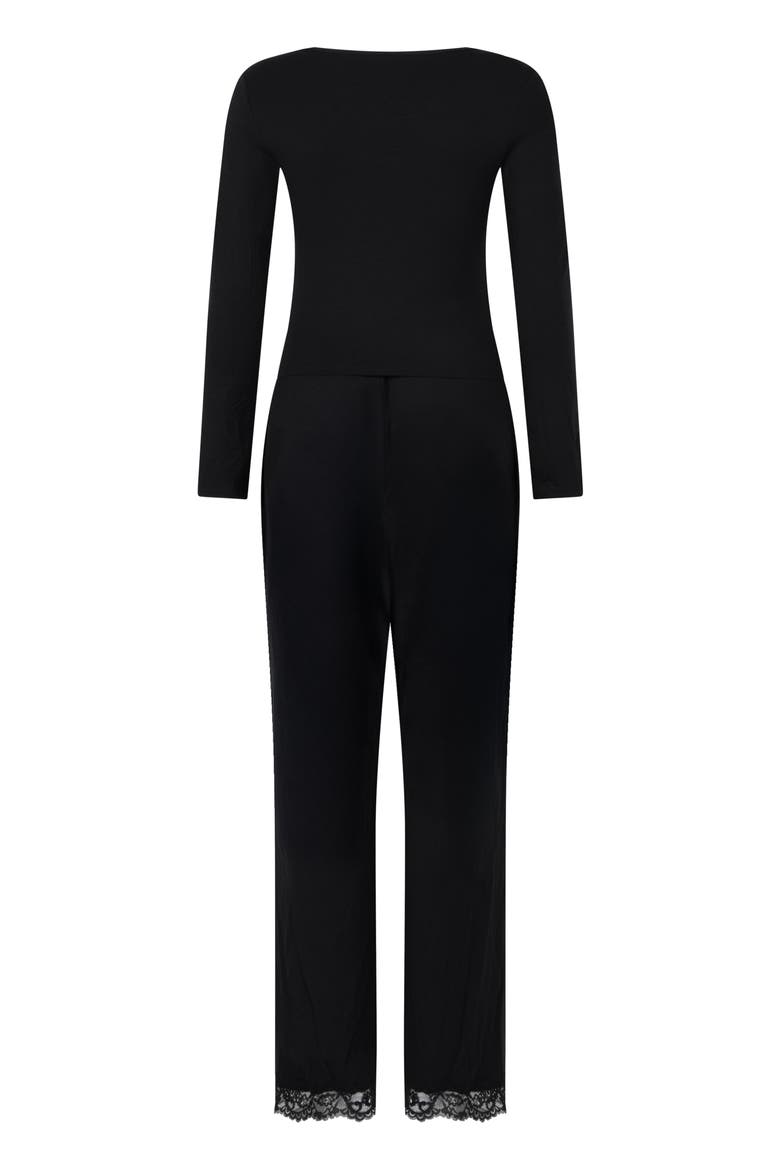 Pajama Set, Alternate, color, Black