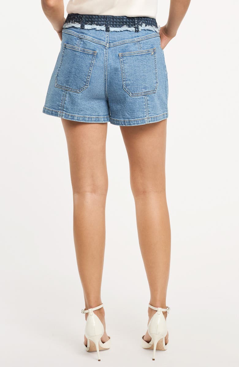 Cinq à Sept Vinny Tweed Waist Denim Shorts, Alternate, color, Blue Haze/ Indigo Multi