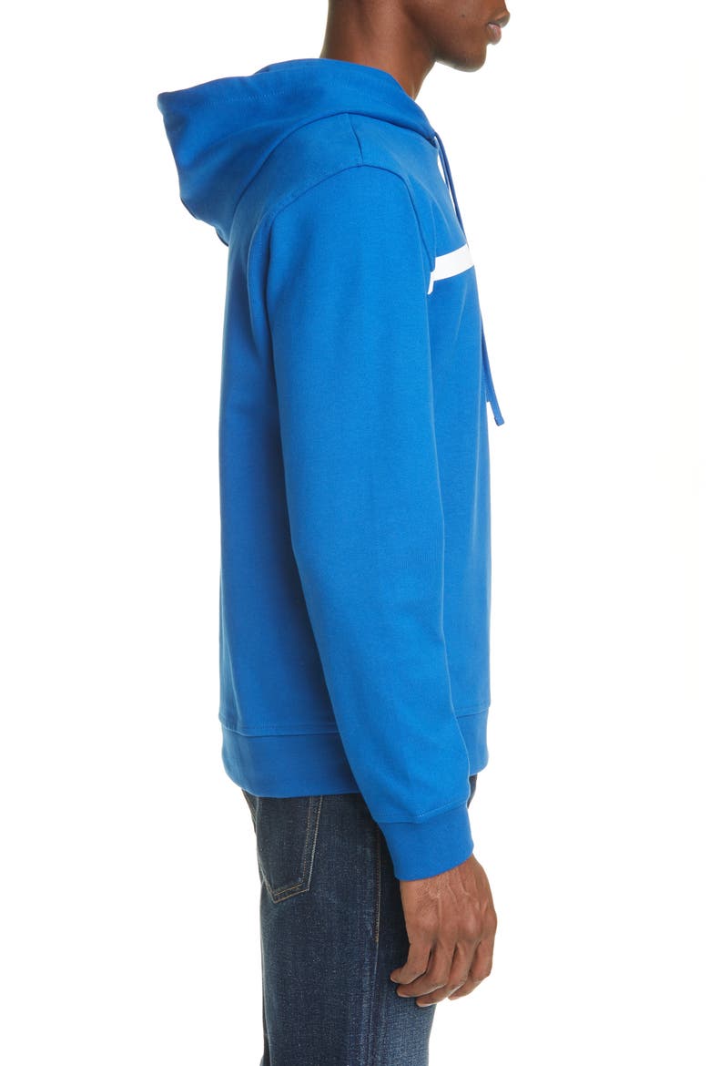 Logo Stripe Hooded Sweatshirt, Alternate, color, BLUE
