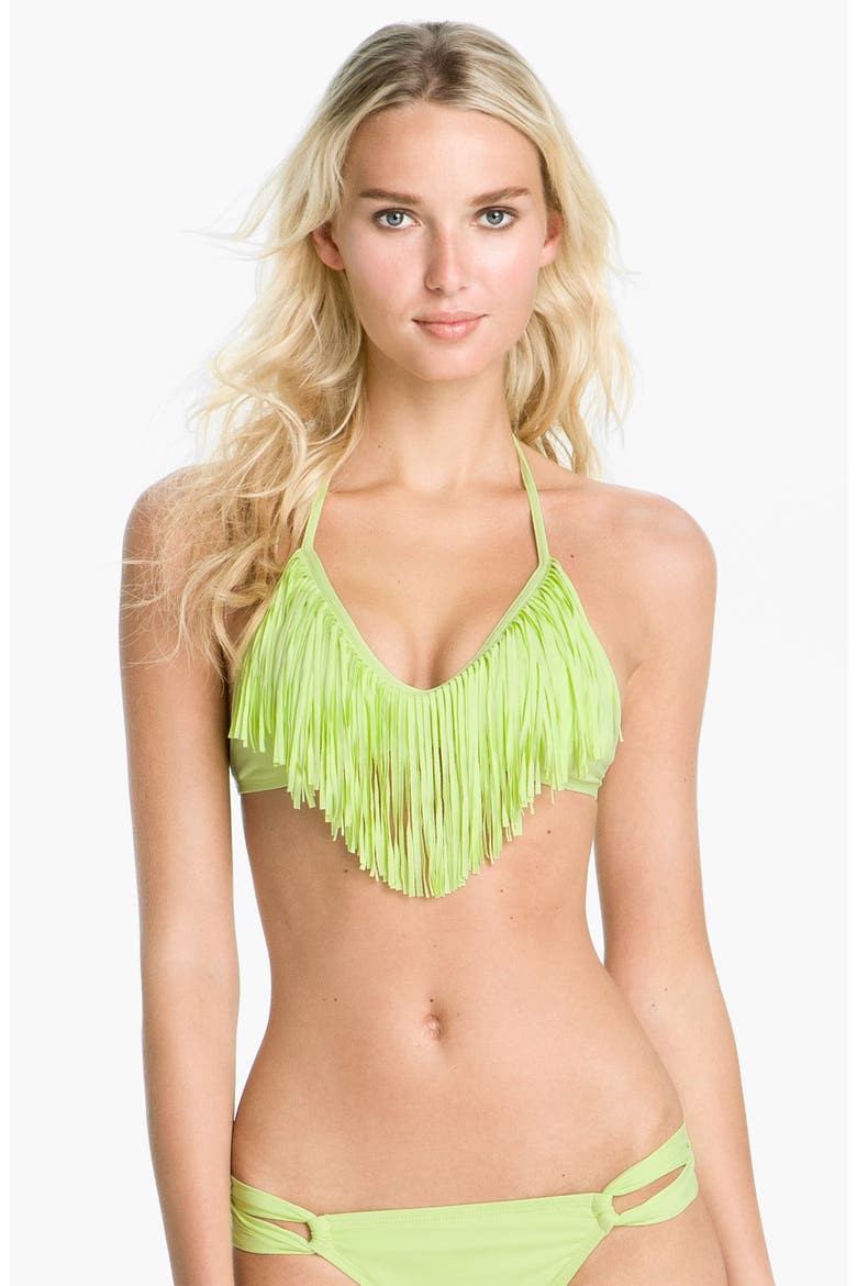 L Space 'Audrey Fringe' Bikini Top, Main, color, CITRUS