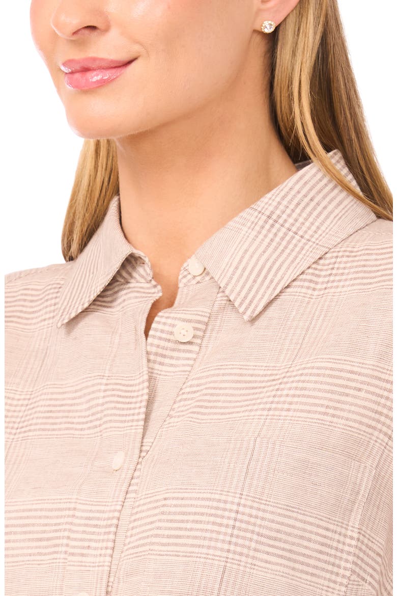 Charlie Drop Waist Linen Shirtdress, Alternate, color, LIGHT HEATHER GREY