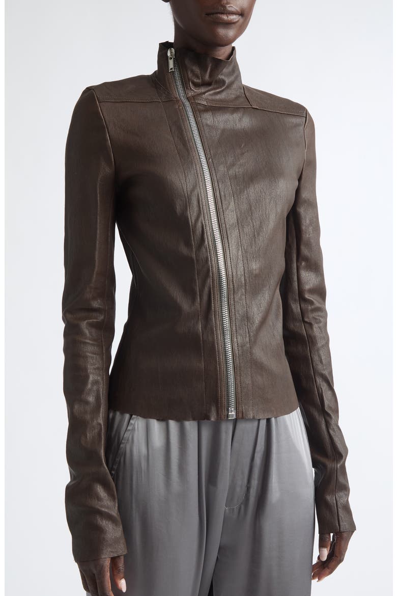 Gary Leather Moto Jacket, Alternate, color, GREASE