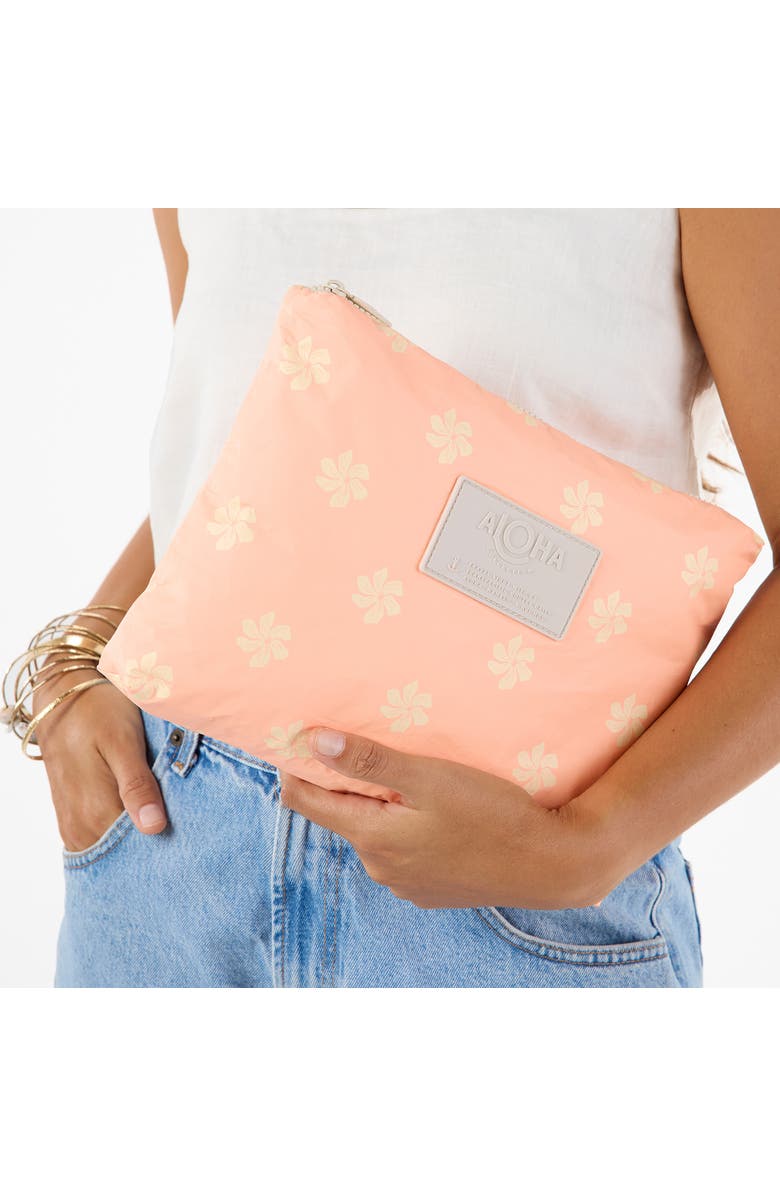 Aloha Collection Mid Casa Gardenia Water Resistant Tyvek<sup>®</sup> Zip Pouch, Alternate, color, Peachy