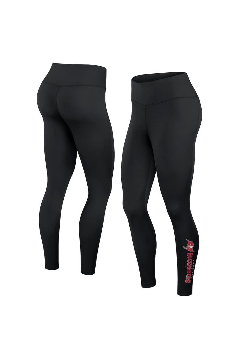 Women's Fanatics Branded Black Tampa Bay Buccaneers Wordmark Stacked Leggings, Alternate, color, Black
