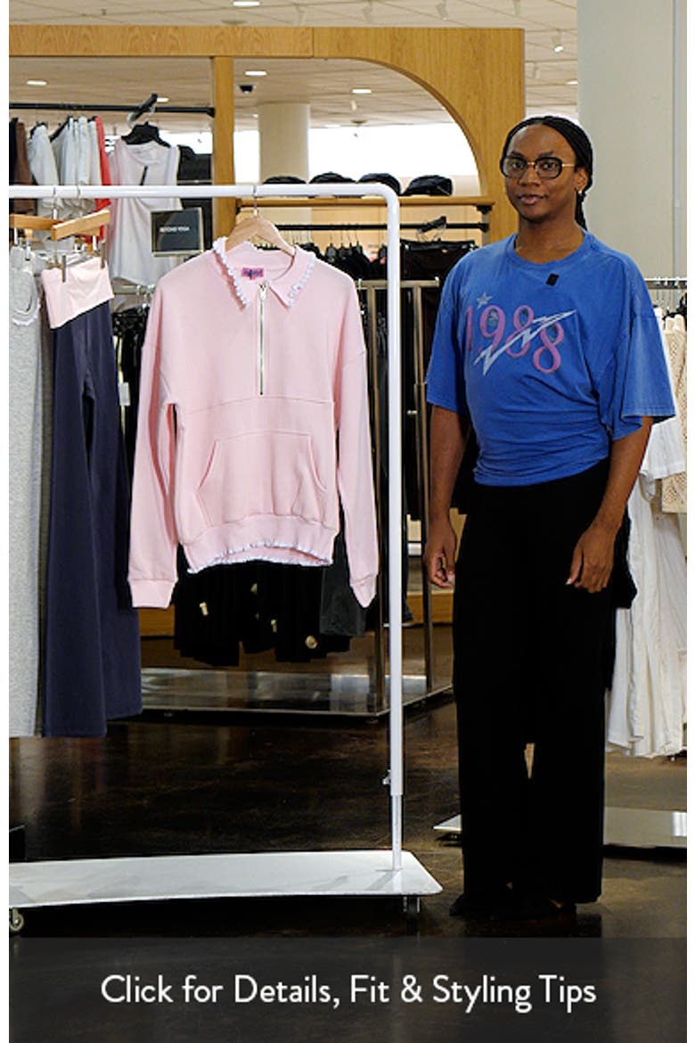 Ashtin Ruffle Trim Half Zip Sweatshirt video
