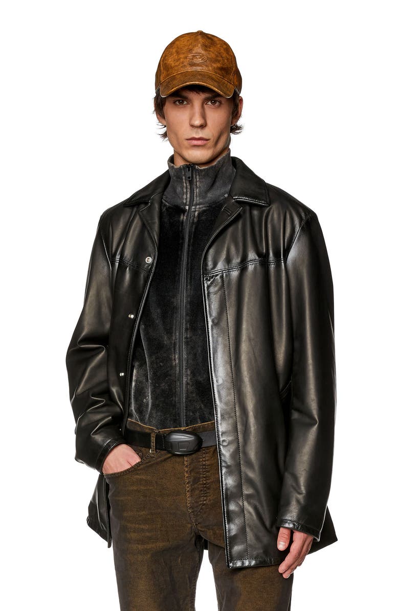 DIESEL<sup>®</sup> Nico Leather Jacket, Alternate, color, 