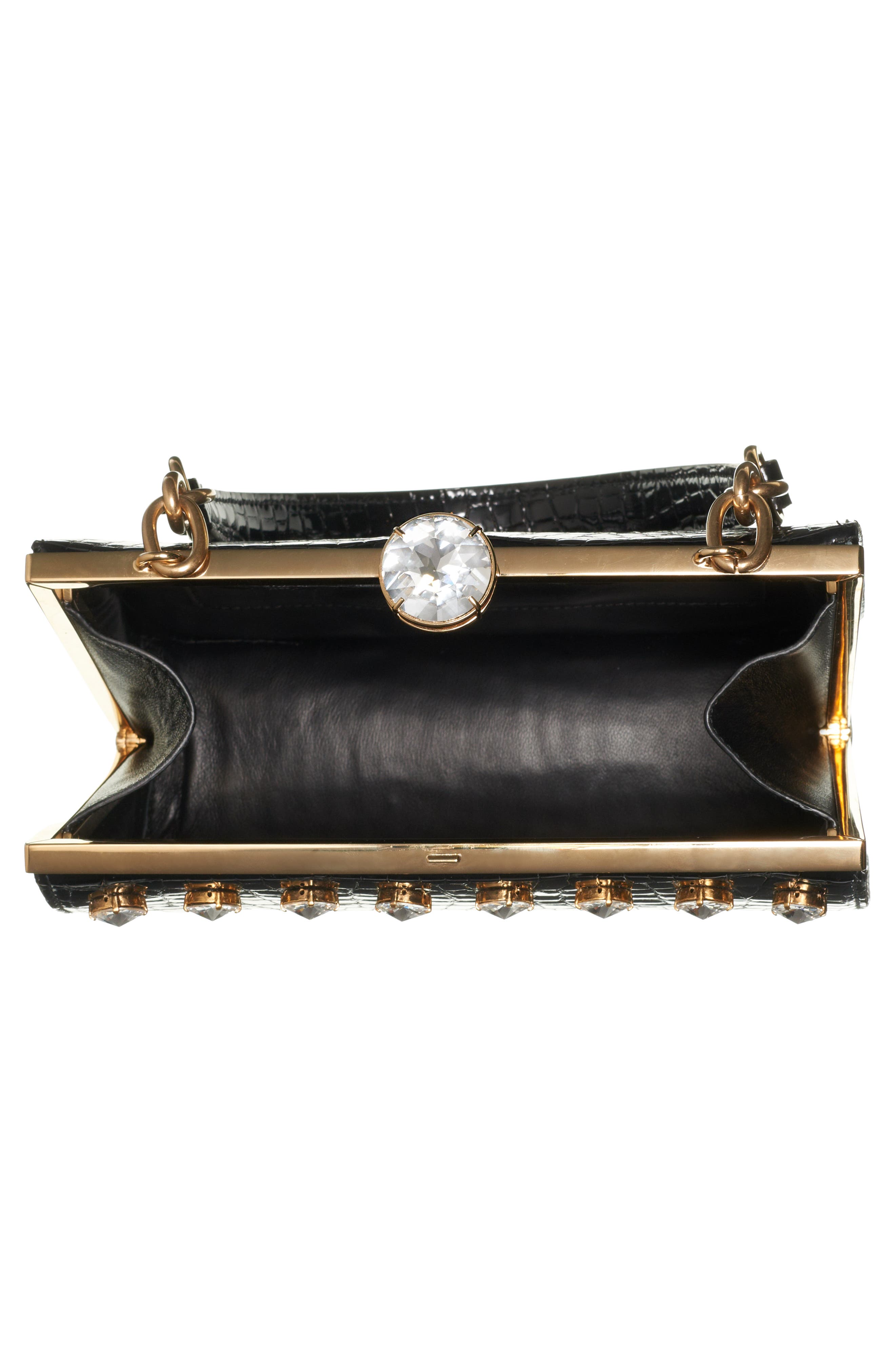 Miu Miu City Lady Croc Embossed Calfskin Leather Shoulder Bag, Alternate, color, 