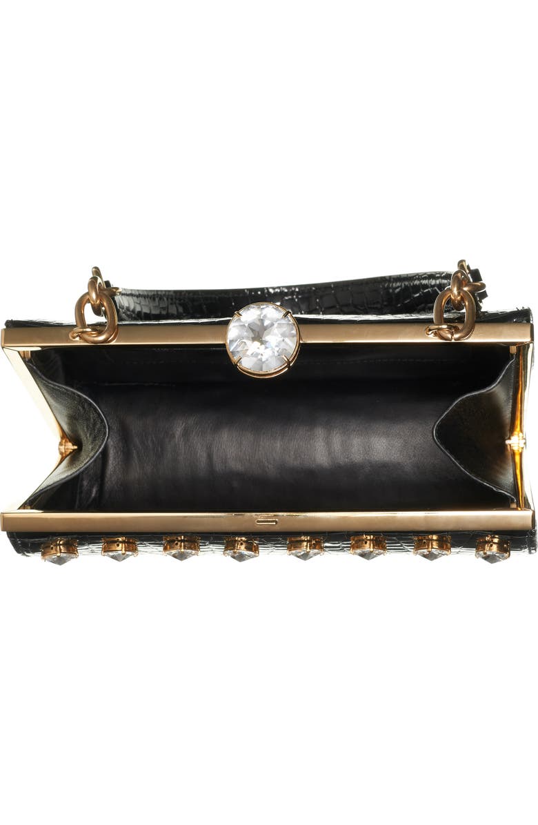 Miu Miu City Lady Croc Embossed Calfskin Leather Shoulder Bag, Alternate, color,