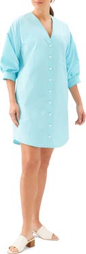 Karen Kane Imitation Pearl Cotton Shirtdress