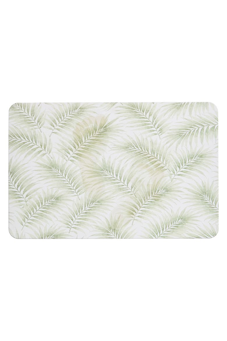 Carved Palms Stone Bath Mat, Alternate, color, GREEN
